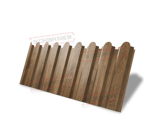 Профнастил фигурный С20 - 0,45 Окрас - Двухсторонний-Print Elite Antique Wood.