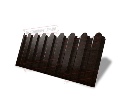 Профнастил фигурный С20 - 0,45 Окрас - Б, Print Elite с пленкой Coffee Wood.