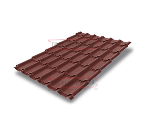 Металлочерепица классик плюс RAL3009 Satin-0.5