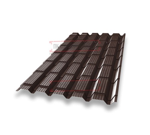Металлочерепица Квадро профи RAL8017 Drap-0,45
