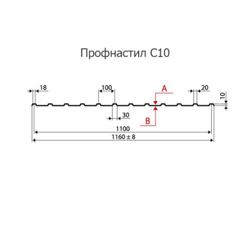 Профнастил нержавеющий С10 0.35 AISI 321