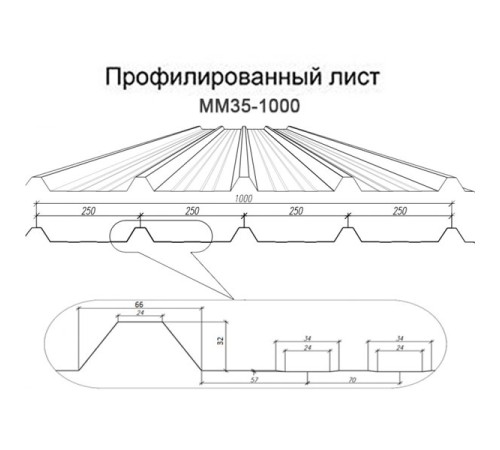 Профнастил ММ35-1000 Viking RAL9005-0.45
