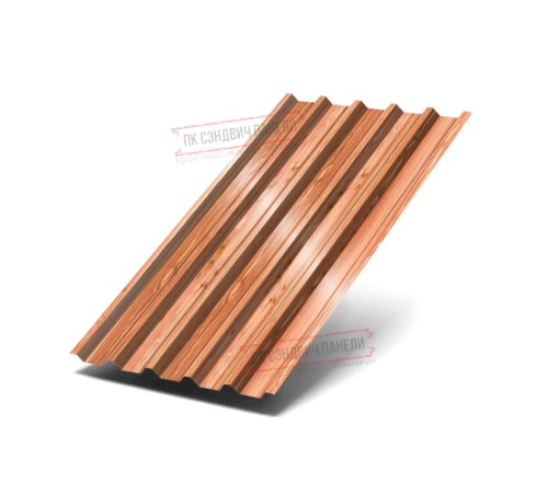 Профилированный лист С44-1000 ECOSTEEL_T-Кедр-0.5