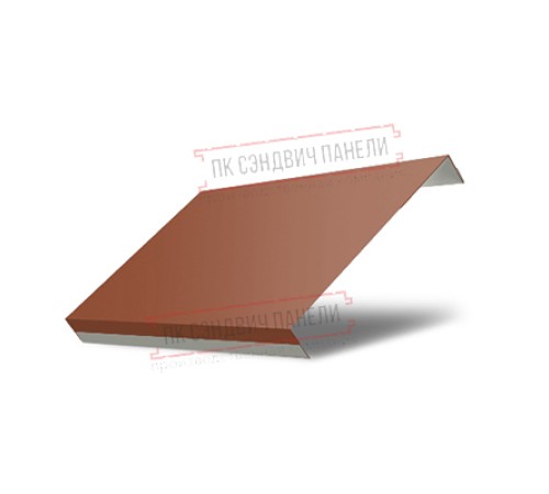 Ламель обратная 125 жалюзи Texas 0,5 Satin с пленкой RAL 8004 терракота