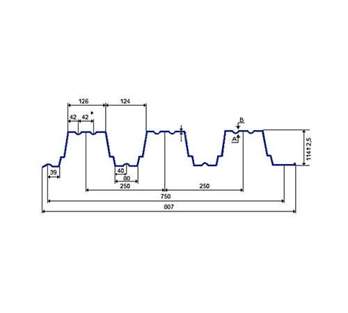 Профнастил H114ПГ-0.95, для бескаркасных ангаров, Полиэстер RAL 6002